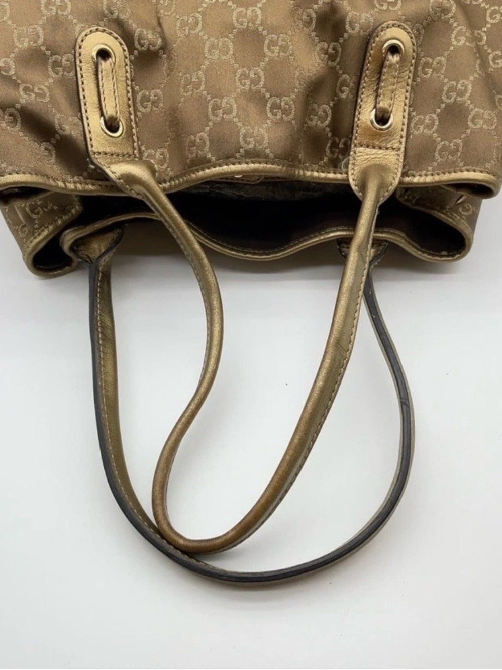 Authentic Gucci Metallic Brown GG Monogram Shoulder Bag - Picture 15 of 16